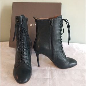 Renvy Vania teal leather ankle boots. 8M